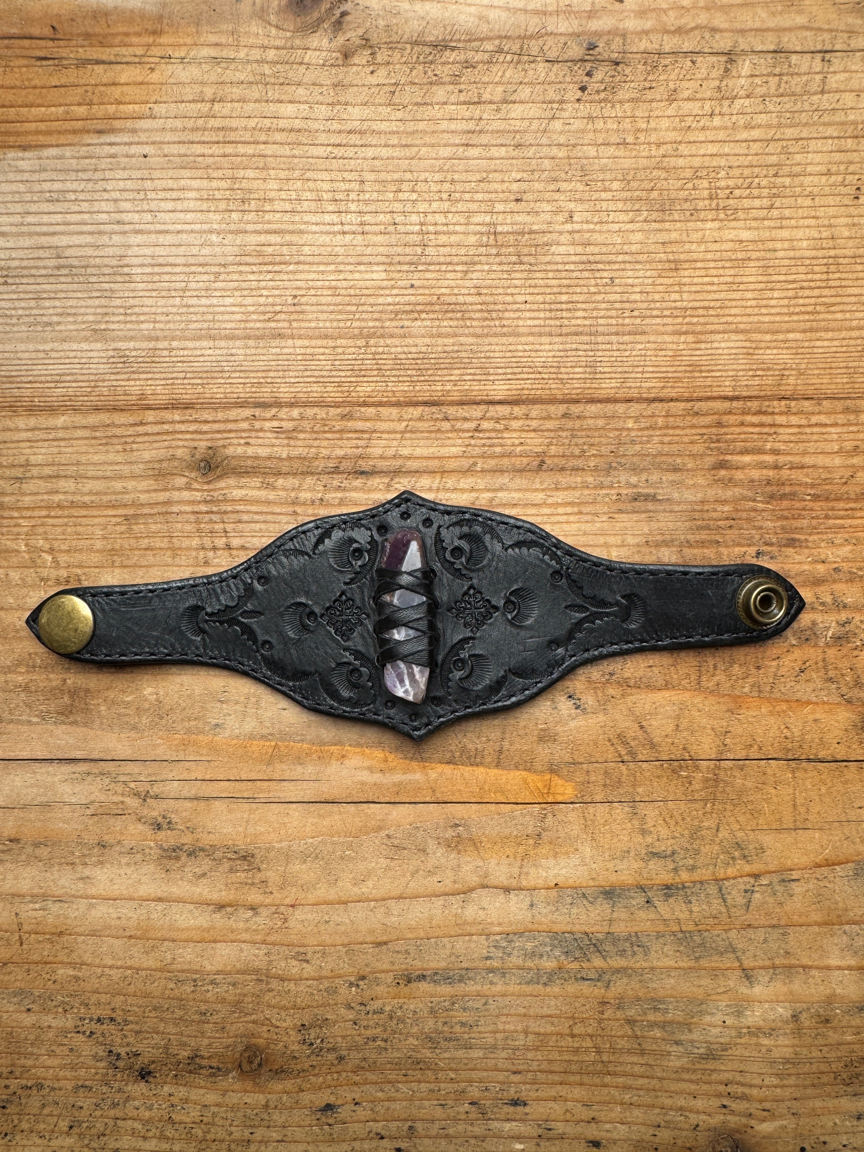 Charcoal- Crystal Cuff