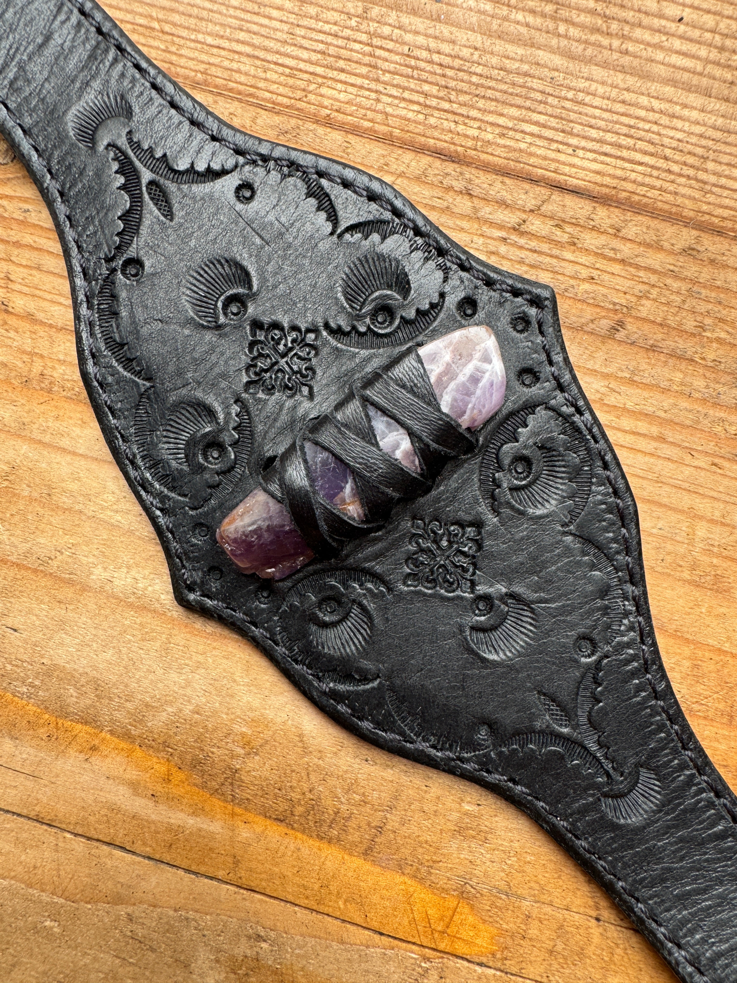 Charcoal- Crystal Cuff