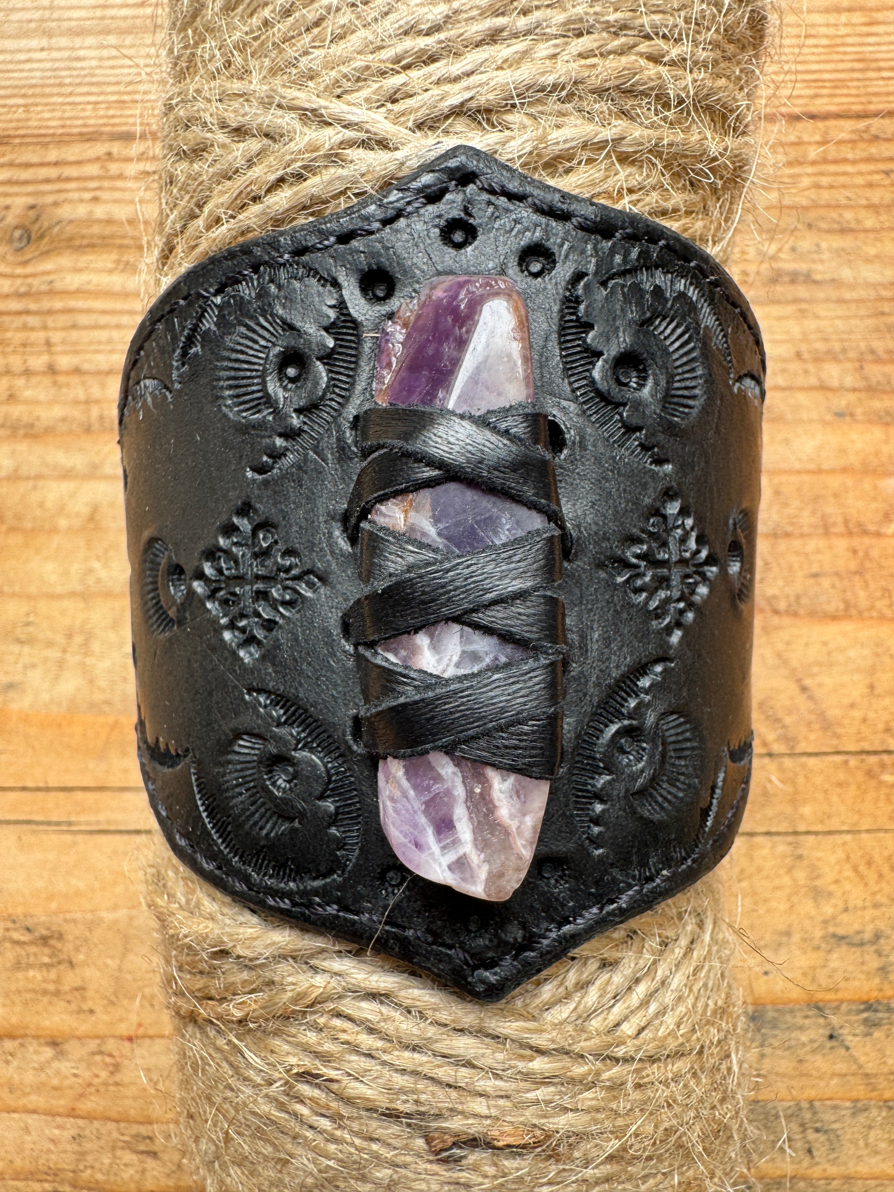 Charcoal- Crystal Cuff